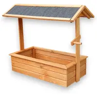 Promadino Pflanzkübel "Zierbrunnen Chiemsee", braun (honigbraun), B:94cm H:77cm T:49cm, Holzwerkstoff, Pflanzgefäße, Pflanzkübel, BxTxH: 94x49x77 cm