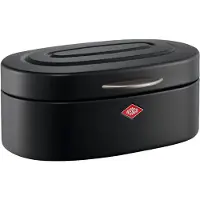 Wesco Brotkasten "Single Elly", schwarz (mattschwarz), B:22cm H:14cm L:32,2cm, Stahlblech, Lebensmittelaufbewahrungsbehälter, Brotkasten, dicht schließender Deckel / Lüftungslöcher / Griff