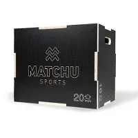 Matchu Sports 3-in-1 Plyo Box aus Holz – Sprungbox 41/51/61 cm – rutschfest und belastbar bis 300 kg – Schwarz