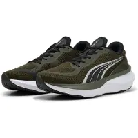 Puma Laufschuh "SCEND PRO 2", Damen, Gr. 43, grün (schwarz olive, schwarz), Textil, Schuhe Laufschuh