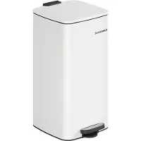 Songmics Mülleimer 30 Liter aus Stahl wolkenweiß LTB593W02