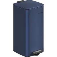Songmics Mülleimer Küche, 30 Liter Abfalleimer, Tretmülleimer, Stahl, mit Inneneimer, Softclose, Offenhaltefunktion, mitternachtsblau LTB593Q02