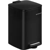 Songmics Mülleimer Küche, 20 Liter Tretmülleimer, Stahl, Softclose – tintenschwarz