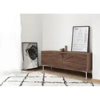 Woodman Sideboard , braun (nussbaum), B:120cm H:65cm T:48cm, Furnier, Holzwerkstoff, Sideboards, Sideboard, Kommode mit Holzfurnier aus Nussbaum, Breite 120 cm, FSC