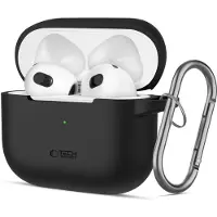 Tech-Protect Silikon-Hakenhülle für Apple AirPods 3 - Schwarz
