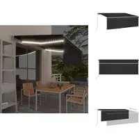 vidaXL Markise Manuell Einziehbar mit Rollo & LED 4x3 m Anthrazit - Markisen