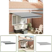 The Living Store Markise Einziehbar Anthrazit und Weiß 3x2,5 m Stoff & Aluminium