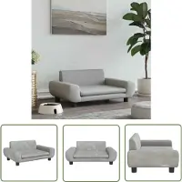 The Living Store Hundebett Hellgrau 70x45x33 cm Samt