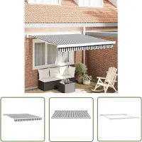 The Living Store Markise Einziehbar Anthrazit und Weiß 3x2,5 m Stoff & Aluminium