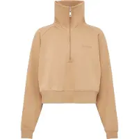 LeGer By Lena Gercke Sweatshirt LEGER "Meret, ", Damen, Gr. 36, weiß (sandweiß), Obermaterial: 65% Baumwolle, 35% Polyester, Rippbündchen, Sweatshirts Sweatshirt, cropped, mit Stehkragen