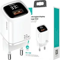 Usams Ład. Siec. 1Xusb-C+1Xusb T46 33W(Nur Kopf) Pd3.0 +Qc3.0 Schnellladung Biały/Weiß Cc152Tc02 (Us-Cc152)