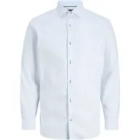 Jack & Jones Langarmhemd "JPRBLAPARKER DETAIL L/S SHIRT NOOS", Herren, Gr. L, N-Gr, weiß, Web, Obermaterial: 100% Baumwolle, unifarben, slim fit normal, Hemden Langarmhemd