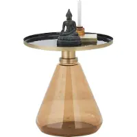 Paroli Beistelltisch "Britta II", braun (braun, gold), B:45cm H:45cm T:45cm, Tische, Beistelltisch