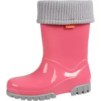 Demar Kinder Gummistiefel Gefüttert Regenstiefel mit Einlage Buckellachs Reflektiernd 26/27