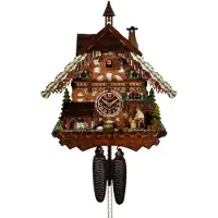Engstler - 3801/8 - Kuckucksuhr - 8-Tag-Kettenzugwerk - Nussbaum - 40 cm