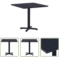 The Living Store Gartentisch Schwarz 80x80x75 cm