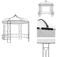 vidaXL Pavillon 300 x 290 cm Weiß Rund - Pavillons & Partyzelte