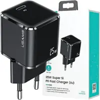 Usams Ład. Siec. 1Xusb-C T42 Mini 25W(Nur Kopf) Super Si 5V-3A Pd3.0 Schnelles Aufladen Czarny/Schwarz Cc140Tc01 (Us-Cc140)