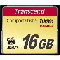 Transcend CompactFlash Card 1000x 16GB, 16384 MB, Kompaktflash (CF), 160 MB/s, 10000 Zyklen pro logischen Sektor, 11.4 g, 36.4 mm
