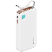 Usams Powerbank Ze Zwijanym Kablem Usb-C Retractable 10000 Mah Pd 20W Fast Charge Xy Series Biały/White 10Kcd22402 (Us-Cd224)