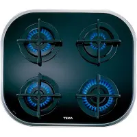 Teka CG.1 4G AI AL, Schwarz, Integriert, Gaskochfeld, Glas, 4 Zone(n), 4 Zone(n)