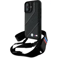 BMW BMHCP16S23PSCCK iPhone 16 6.1" czarny/black hardcase M Edition Carbon Stripe & Strap