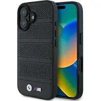 BMW BMHMP16S23PUSPK iPhone 16 6.1" czarny/black hardcase M Perforated And Stitched Line MagSafe