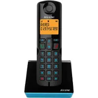 Alcatel S280 SOLO BLUE, DECT-Telefon, Kabelloses Mobilteil, Freisprecheinrichtung, 50 Eintragungen, Anrufer-Identifikation, Schwarz, Blau