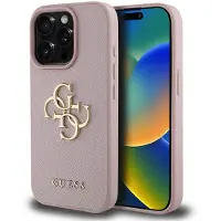 GUESS Pu Grained 4g Metal Logo Iphone 15 Pro Max Handyhülle
