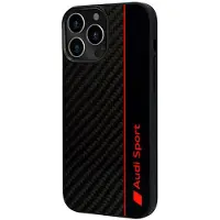 Audi Carbon Fiber Stripe iPhone 13 Pro Max 6.7" czarny/black hardcase AUS-TPUPCIP13PM-R8/D1-BK