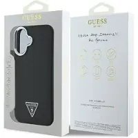 GUESS GUHMP16MPGTSPSK Apple iPhone 16 Plus Hardcase Geprägt Dreieck MagSafe schwarz