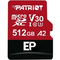Patriot Memory EP V30 A2, 512 GB, MicroSDXC, Klasse 10, UHS-I, 90 MB/s, 80 MB/s