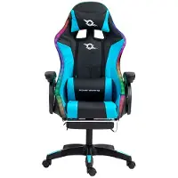 Powergaming Led Rgb Gaming-stuhl Mit Fußstütze