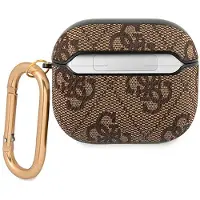 GUESS Gua34Gsmw Airpods 3-Abdeckung Braun/Braun 4G Script Metal Collection