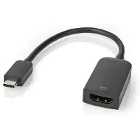 Nedis CCGB64652BK02 USB-C-Adapter USB 3.2 Gen 1 USB-C Stecker 0,2 m PVC Schwarz