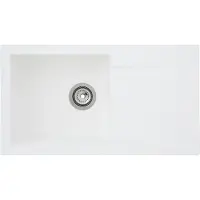 Respekta Einbauspüle Küchenspüle Spüle Granit Mineralite 78 x 44 Weiß Denver