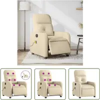 The Living Store Massagesessel Elektrisch Creme Stoff