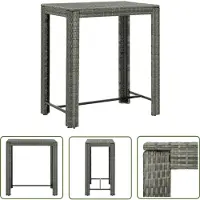 The Living Store Garten-Bartisch Grau 100x60,5x110,5 cm Poly Rattan