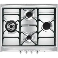 Smeg Cucina SR264XGH2 Kochfeld Schwarz, Silber Integriert 60 cm Gaskochfeld 4 Zone(n)