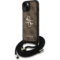 GUESS Polyurethan4g Metal Logo Crossbody Strap Iphone 15 Handyhülle Braun Braun One Size