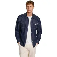 Pepe Jeans für Herren. PM308586BC3 Denim-Hemd mit normaler Passform blau (M), Lässig, Baumwolle, Langarm, Nachhaltig