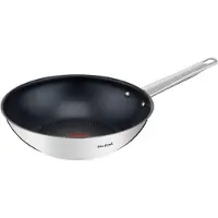 Tefal Cook Eat B9221904, Rund, Wok-/Bratpfanne, Edelstahl, Titan, Edelstahl, Thermo-Punkt