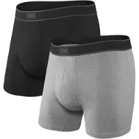 Saxx - Daytripper Boxer Brief Fly 2-Pack - Kunstfaserunterwäsche Gr L grau