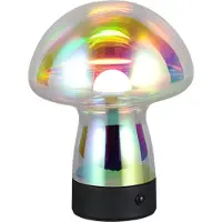 REALITY IMPORT Tischlampe Dooley wiederaufladbar mit farbigem Glas