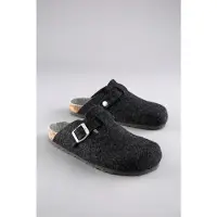 Aniston SHOES Clog , Damen, Gr. 36, Textil, schwarz (schwarz meliert), meliert, Schuhe Clog, Hausschuh, Homeslipper mit verstellbarem Riemchen