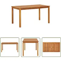 The Living Store Gartentisch 140x80x74 cm Massivholz Akazie
