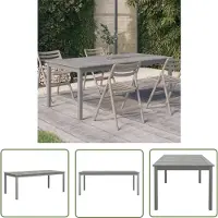 The Living Store Gartentisch Grau 200x100x75 cm Massivholz Akazie