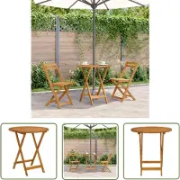 The Living Store Klappbarer Gartentisch 70 cm Massivholz Akazie