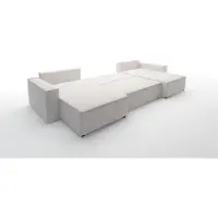 Fun-Möbel Wohnlandschaft Schlafsofa Sofa CONOR PREMIUM Stoff Poso Dunkelgrau