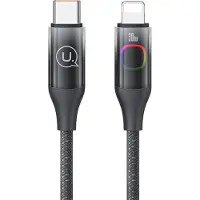 EKO , 30W Ladekabel Typ-C auf Lightning 1.2m Display XM mit LED-Hintergrundbeleuchtung, Schwarz